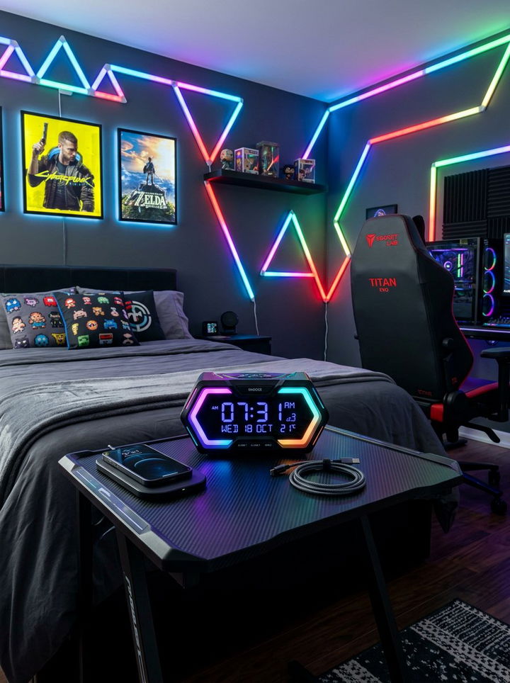 RGB gaming alarm clock - 30 bedroom alarm clocks