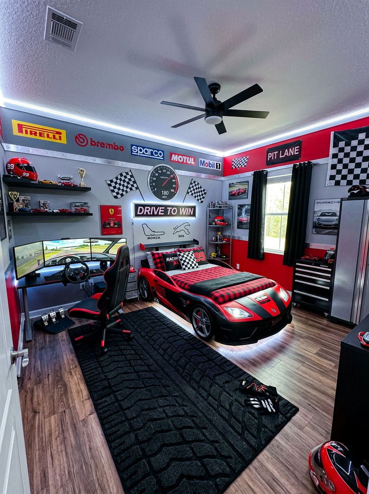 Racing bedroom - 30 sports themed bedroom ideas