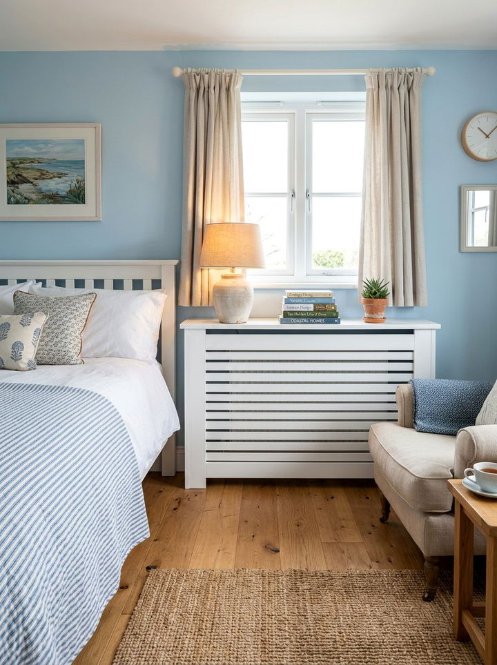 Radiator Cover Shelf - 30 bedroom secret storage ideas