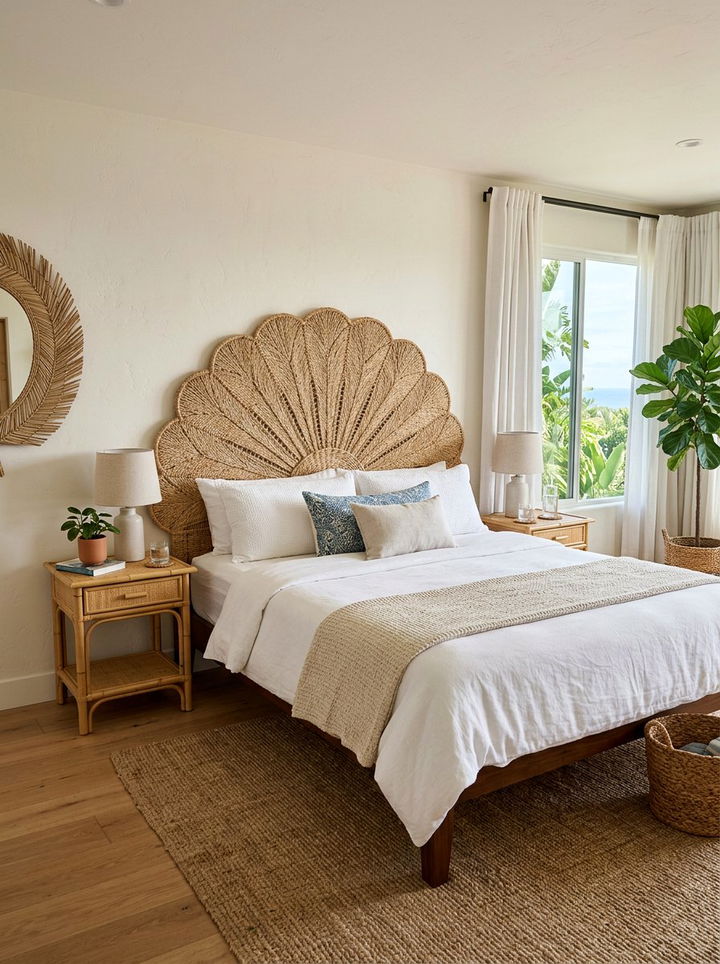 Raffia Headboard Design - 30 African bedroom ideas