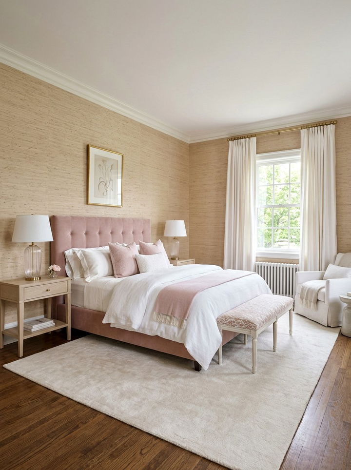 Raffia grasscloth wallpaper - 30 bedroom grasscloth wallpapers