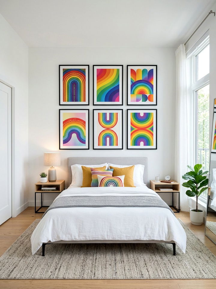 Rainbow Art Prints - 30 rainbow bedroom ideas