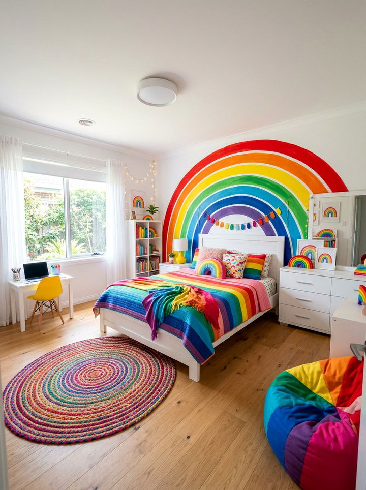 Rainbow Bedroom - 30 maximalist bedroom color ideas