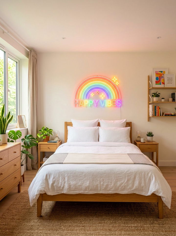 Rainbow Neon Sign - 30 bedroom neon signs