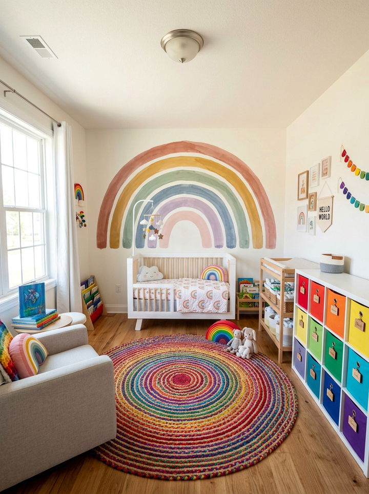Rainbow Nursery Room - 30 newborn bedroom ideas