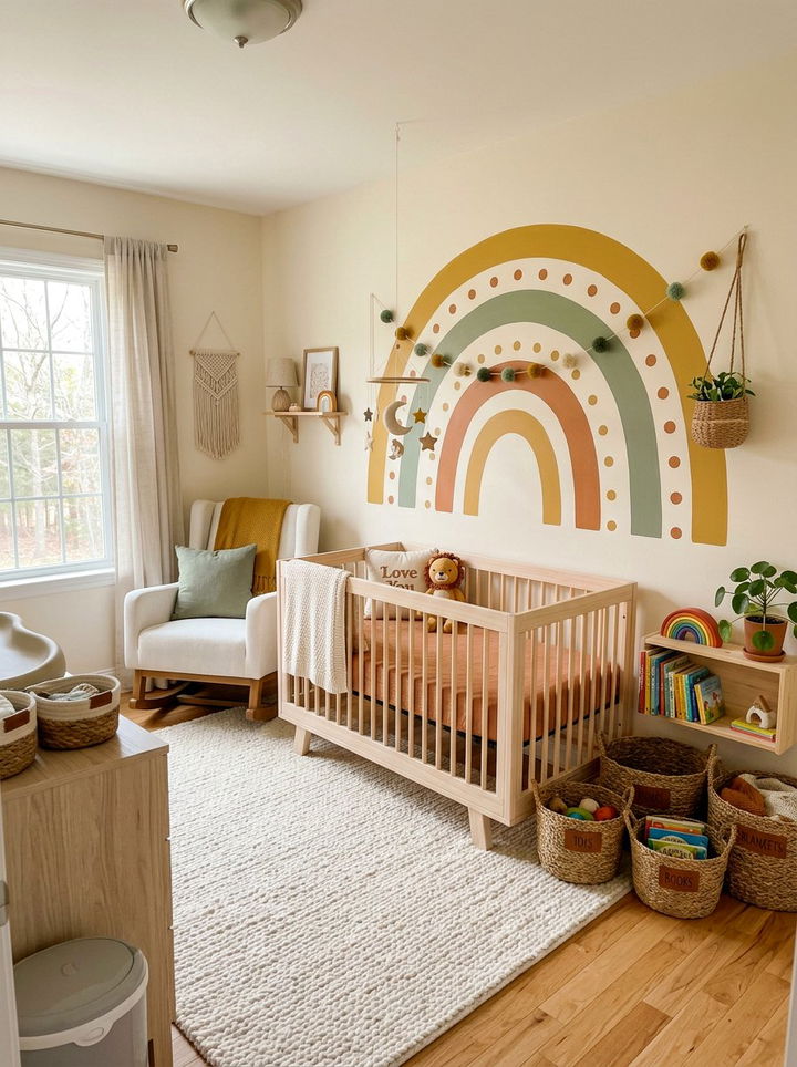 Rainbow Wall Stencil - 30 bedroom wall stencils