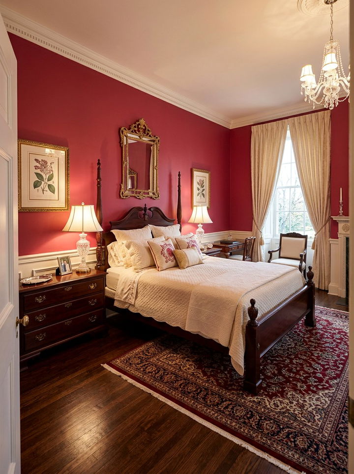 Raspberry Red Bedroom - 30 energizing bedroom color ideas