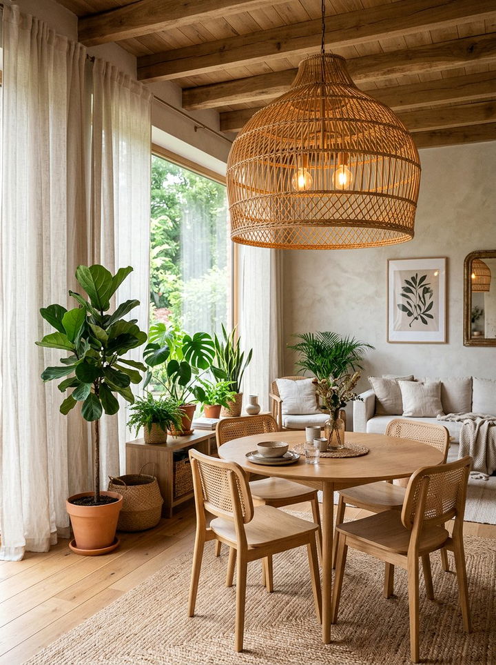 Rattan Basket Chandelier - 30 bedroom chandeliers