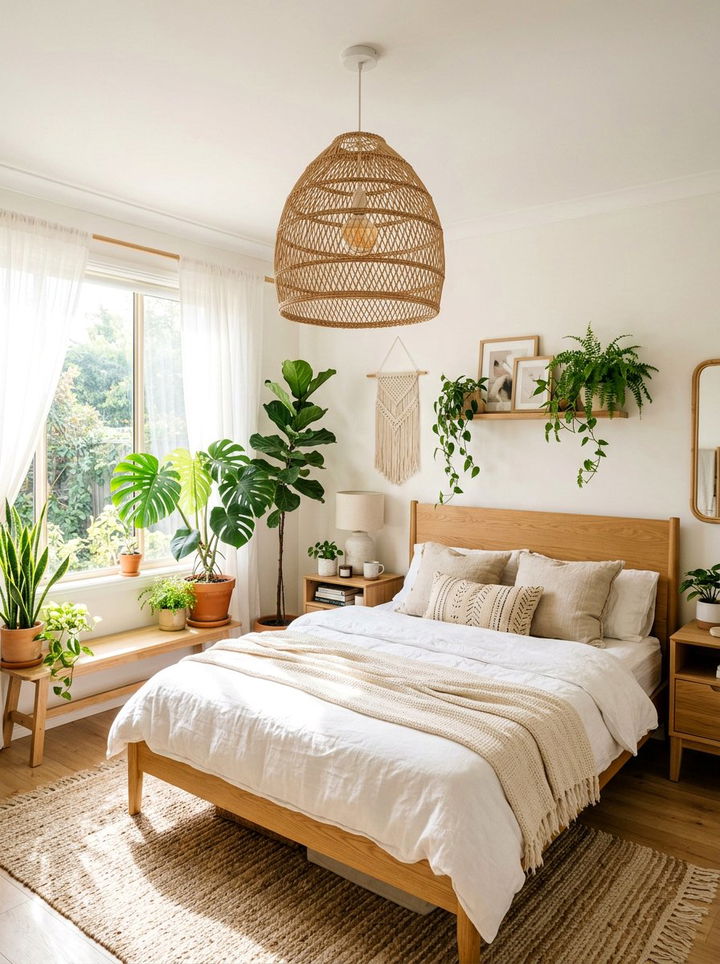 Rattan Basket Light - 30 bedroom pendant lights