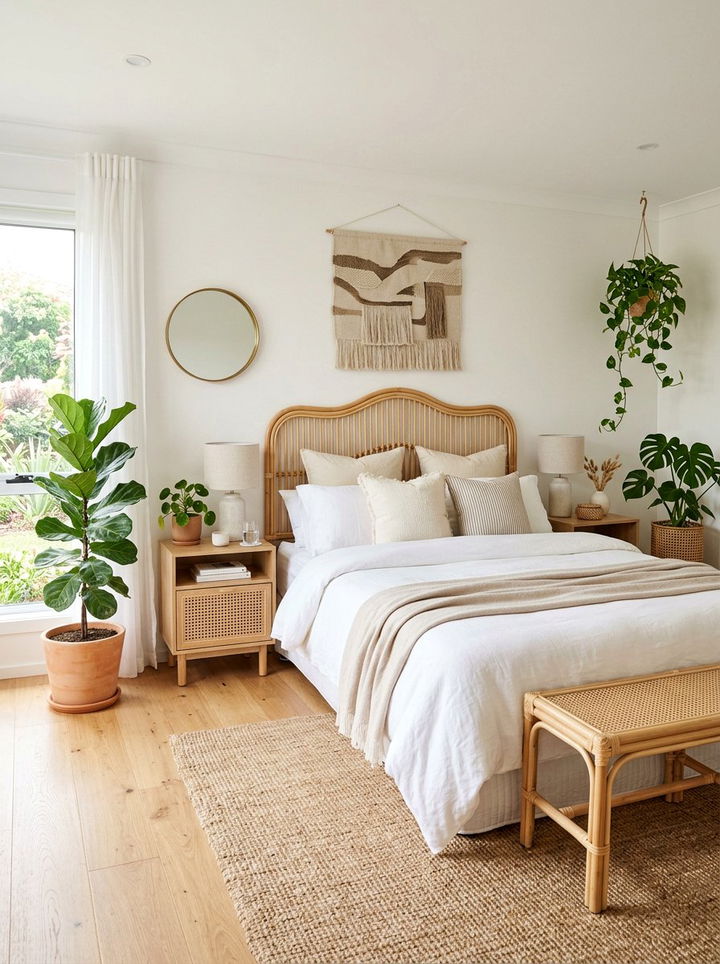 Rattan Bedroom Decor - 30 nature themed bedroom ideas