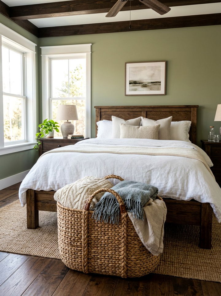 Rattan Blanket Basket - 30 bedroom storage baskets