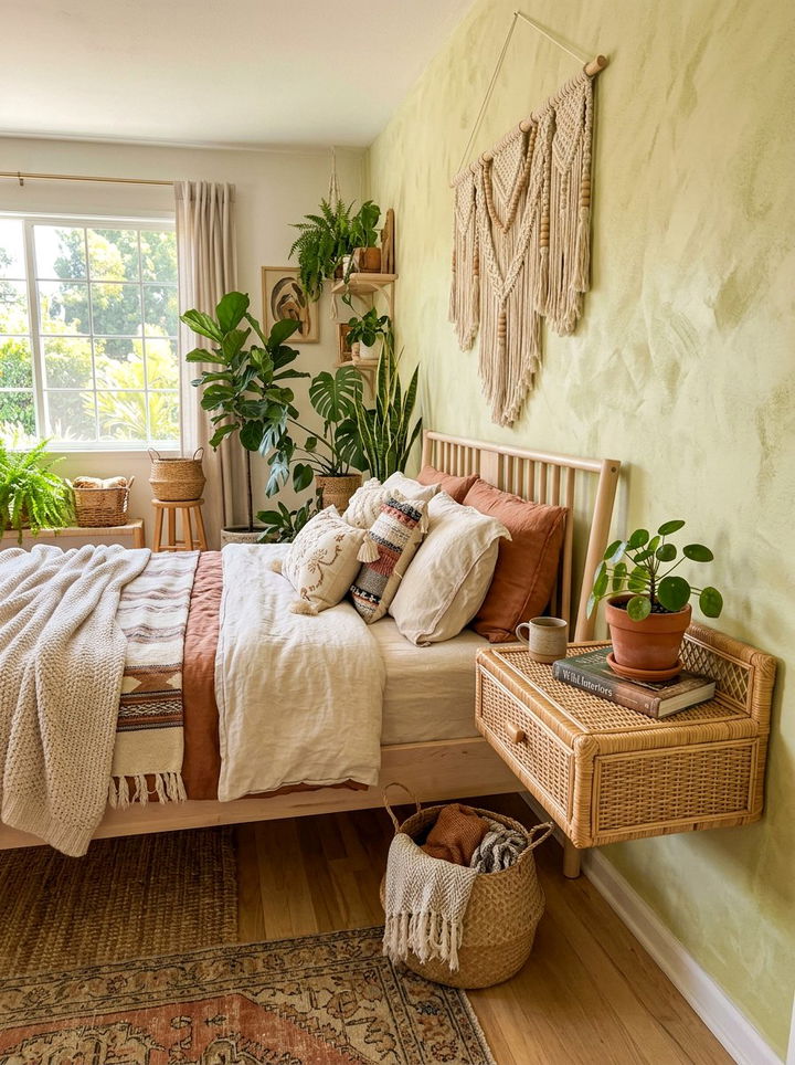 Rattan Floating Nightstand - 30 bedroom wall mounted nightstands