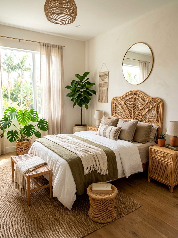 Rattan Furniture Bedroom - 30 textured bedroom ideas