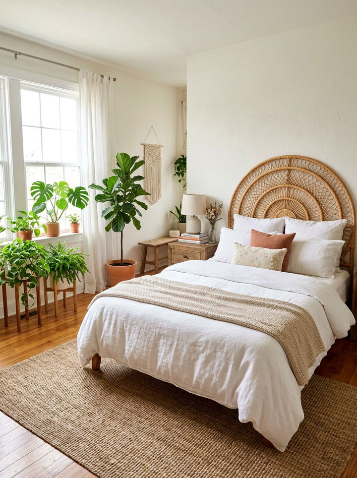 Rattan Headboard - 30 bedroom headboard ideas