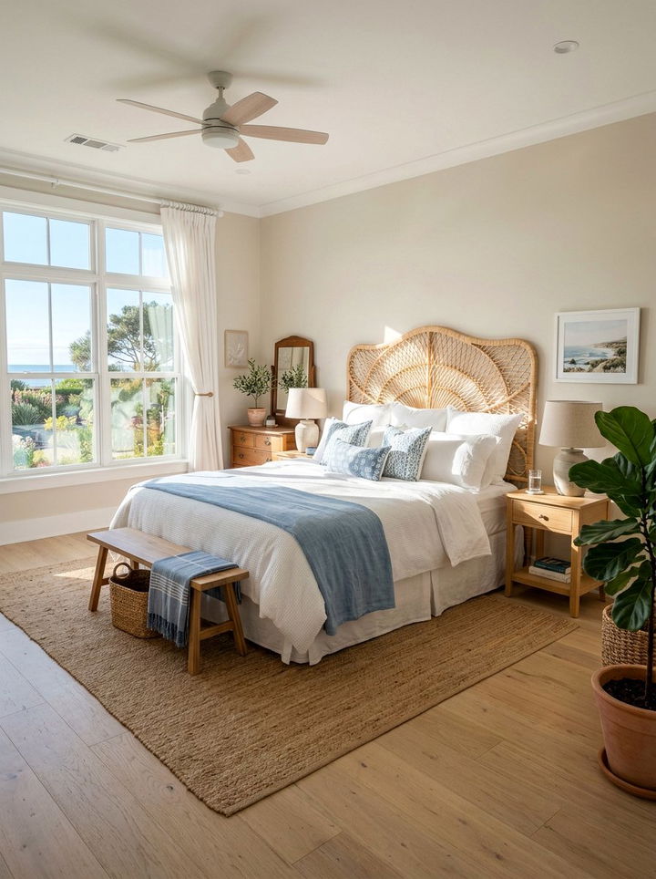 Rattan Headboard - 30 rattan bedroom ideas