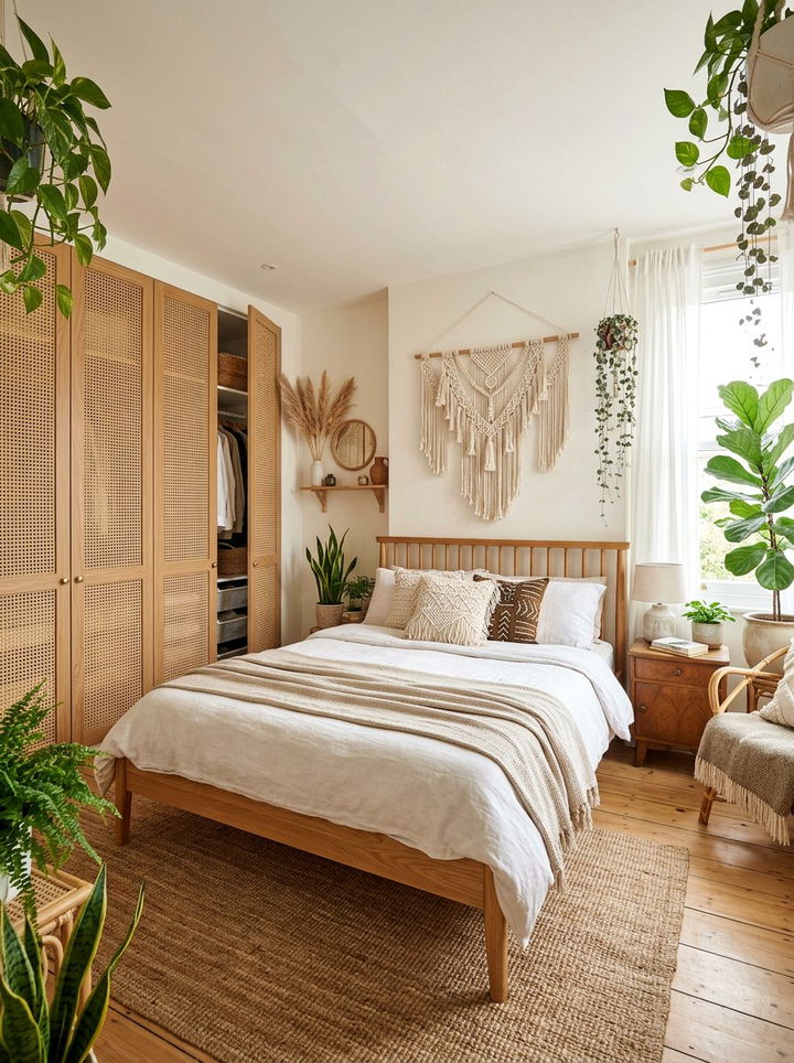 Rattan Inlay Closet Door - 30 bedroom closet doors