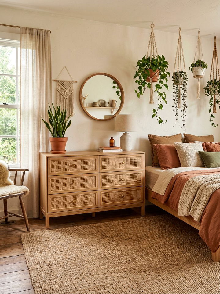 Rattan Inlay Dresser - 30 bedroom modern dressers