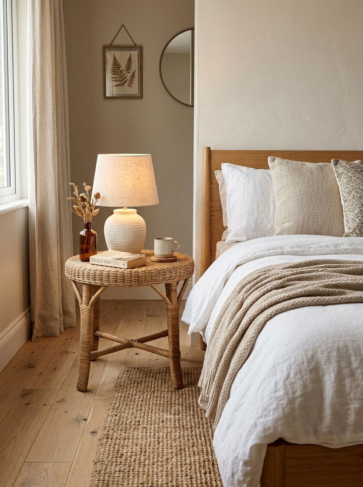 Rattan Nightstand - 30 rattan bedroom ideas
