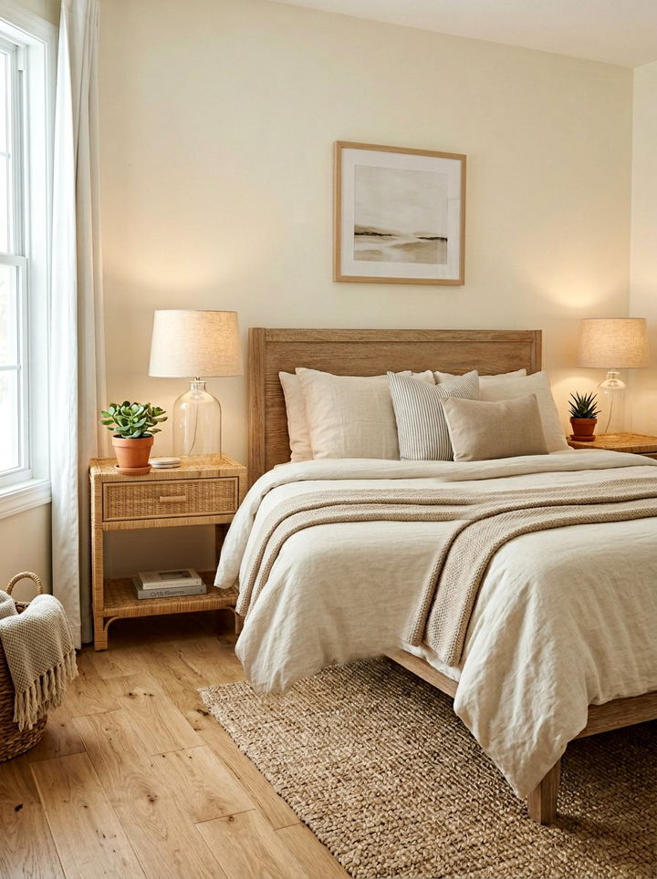 Rattan Nightstand - 30 wicker bedroom ideas