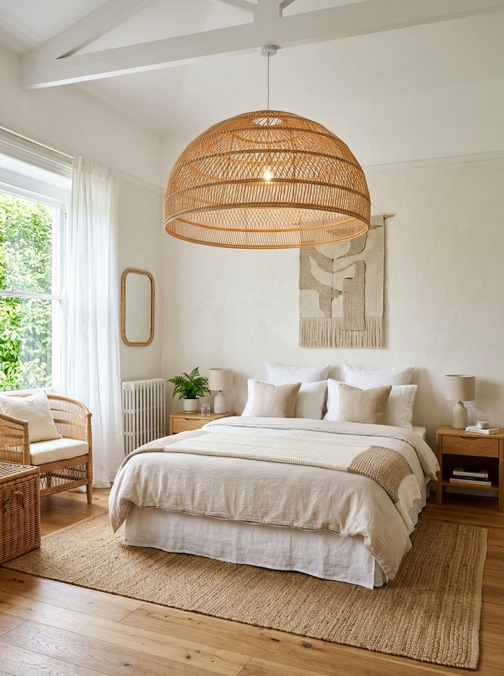 Rattan Pendant Bedroom - 30 California casual bedroom ideas