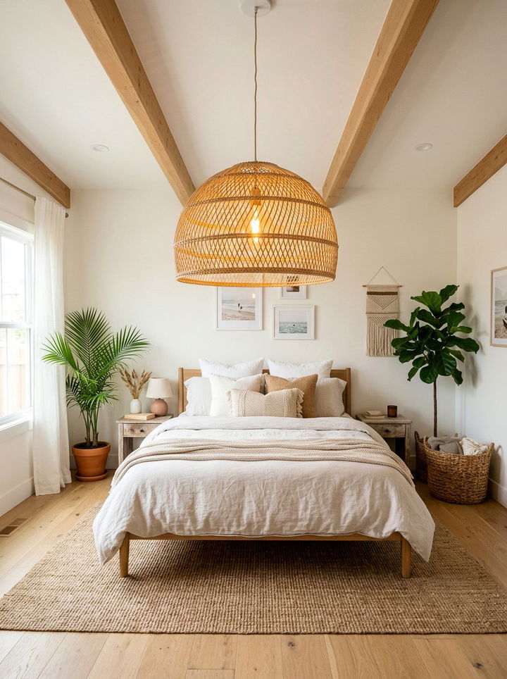 Rattan Pendant Light - 30 bedroom lighting design