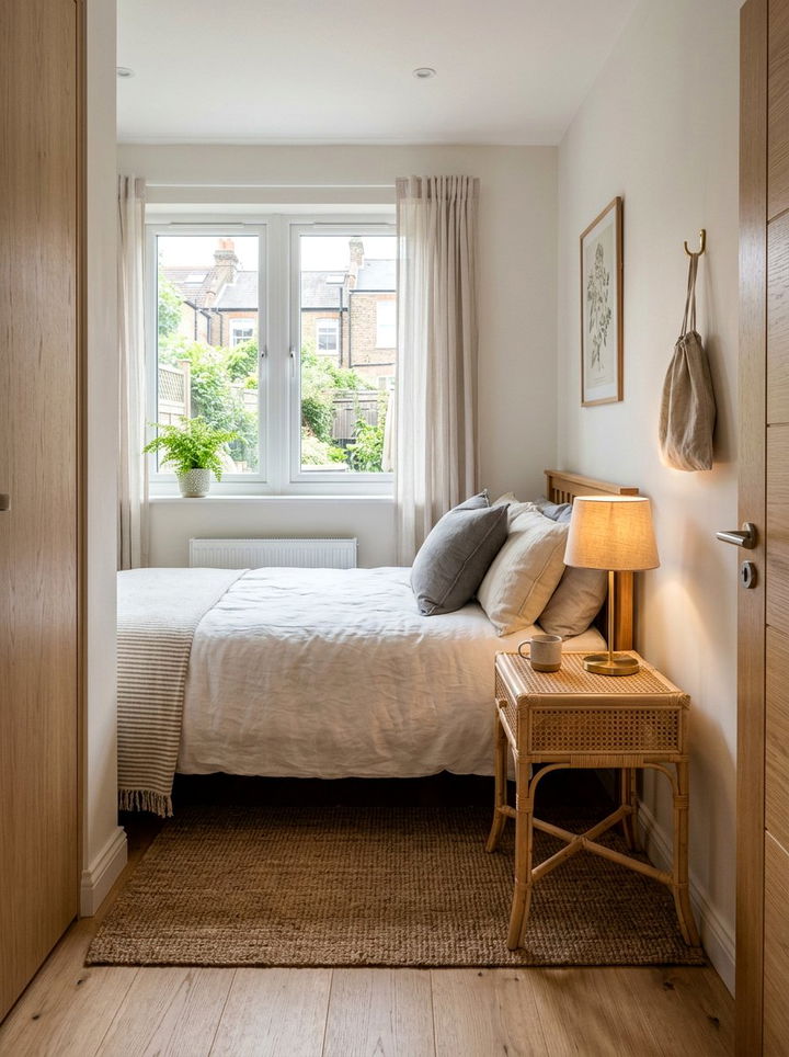 Rattan Side Table - 30 rattan bedroom ideas