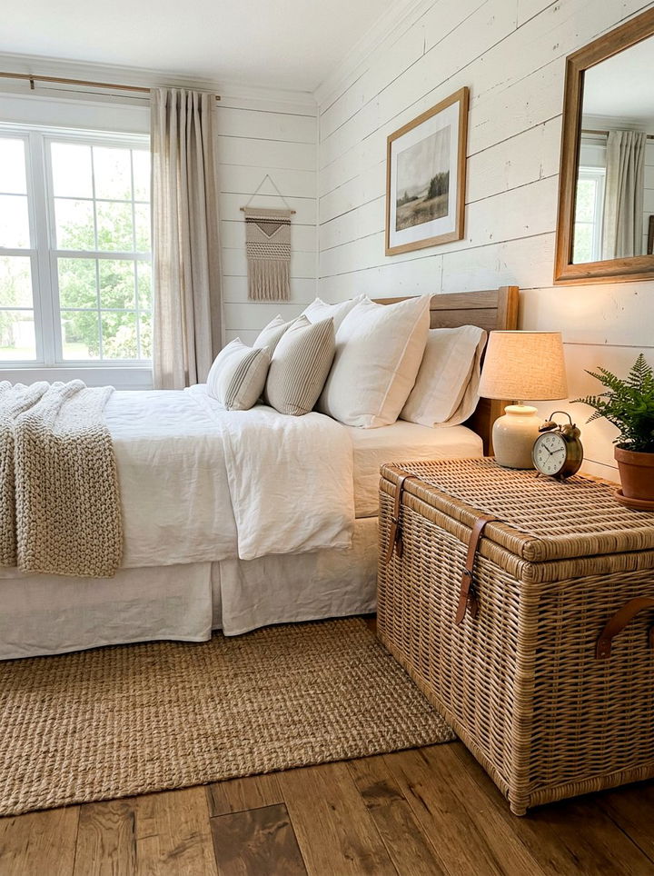 Rattan Trunk Table - 30 wicker bedroom ideas