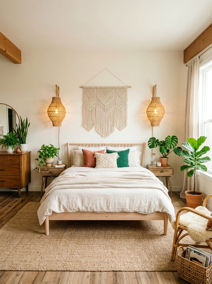 Rattan Weave Wall Sconces - 30 bedroom sconce ideas