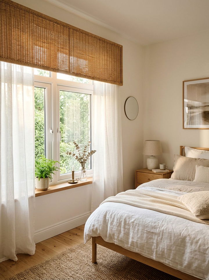 Rattan Window Valance - 30 wicker bedroom ideas