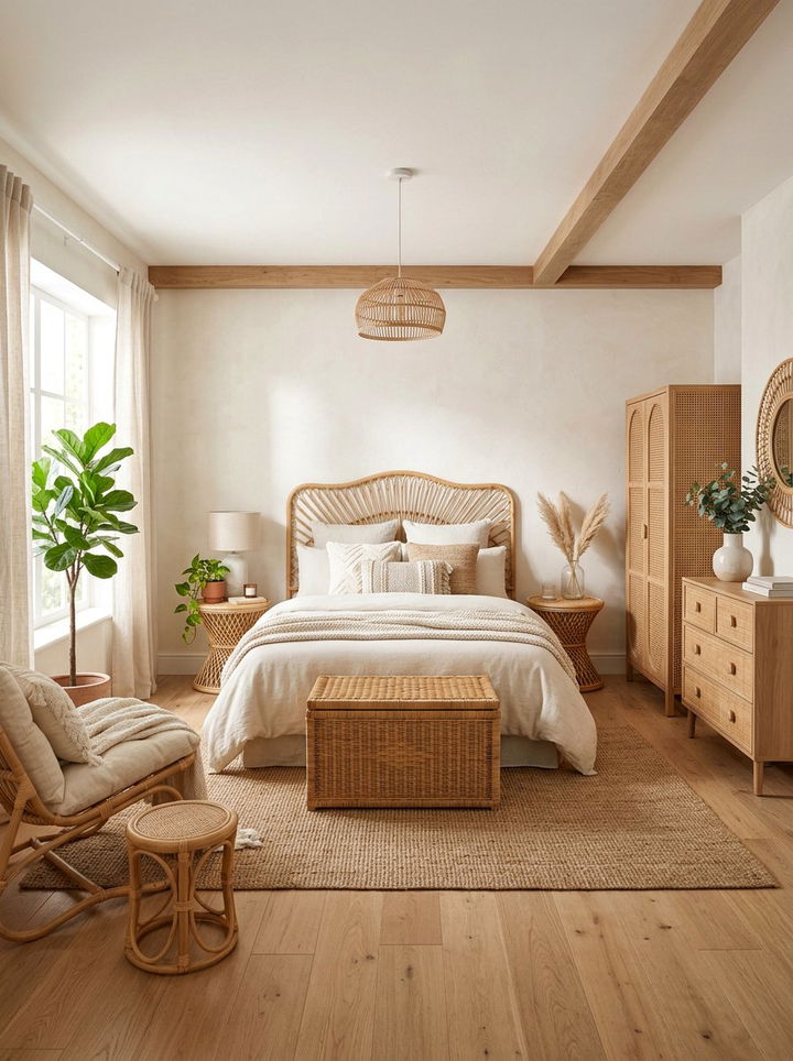 Rattan furniture bedroom - 30 meditation bedroom ideas