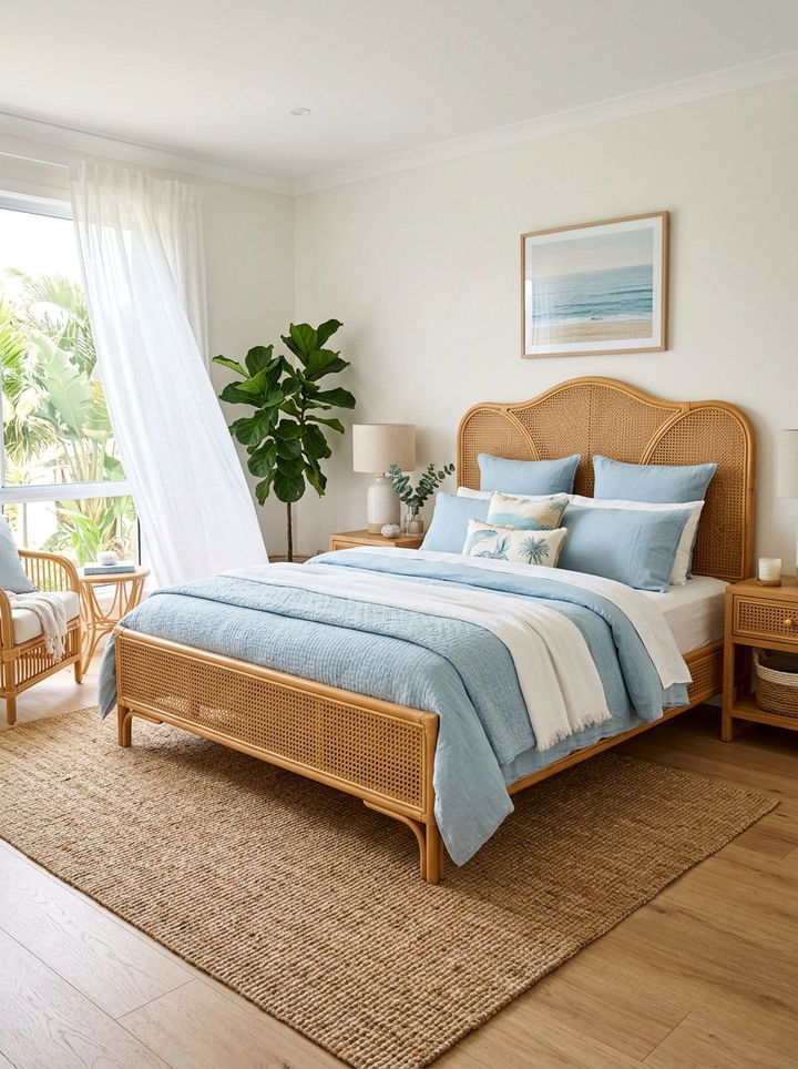 Rattan headboard bed frame - 30 bedroom bed frames