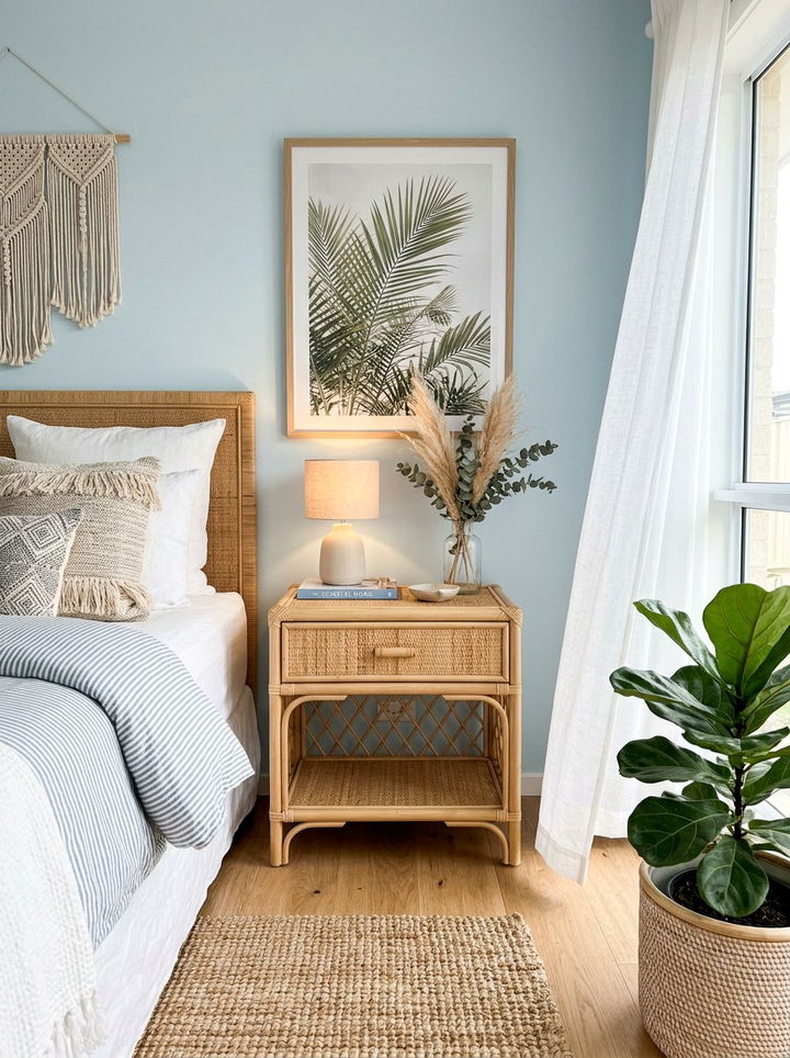 Rattan nightstand - 30 bedroom modern nightstands