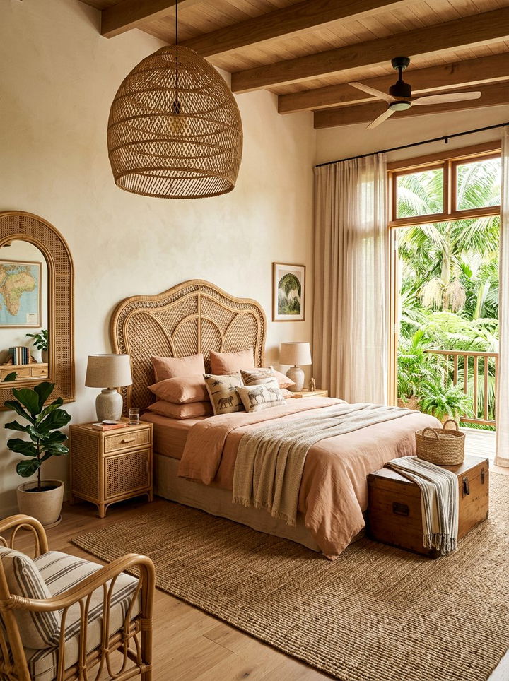 Rattan safari bedroom - 30 safari bedroom ideas