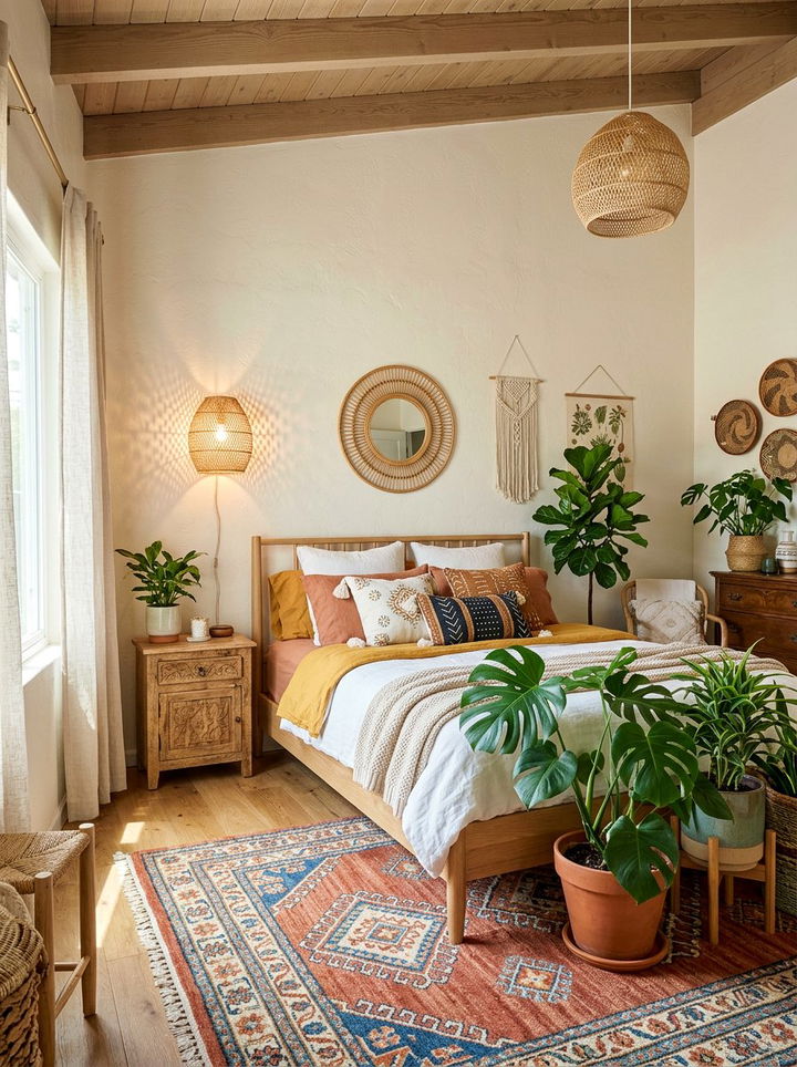 Rattan woven bedroom sconce - 30 bedroom sconces