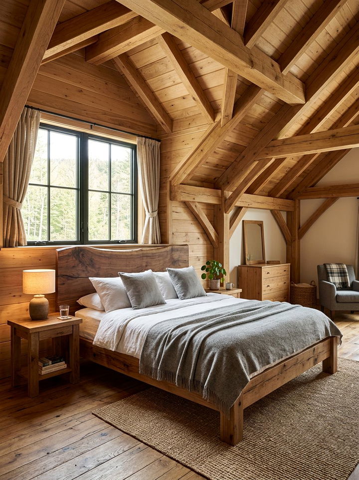 Raw timber bedroom - 30 earth tone bedroom ideas