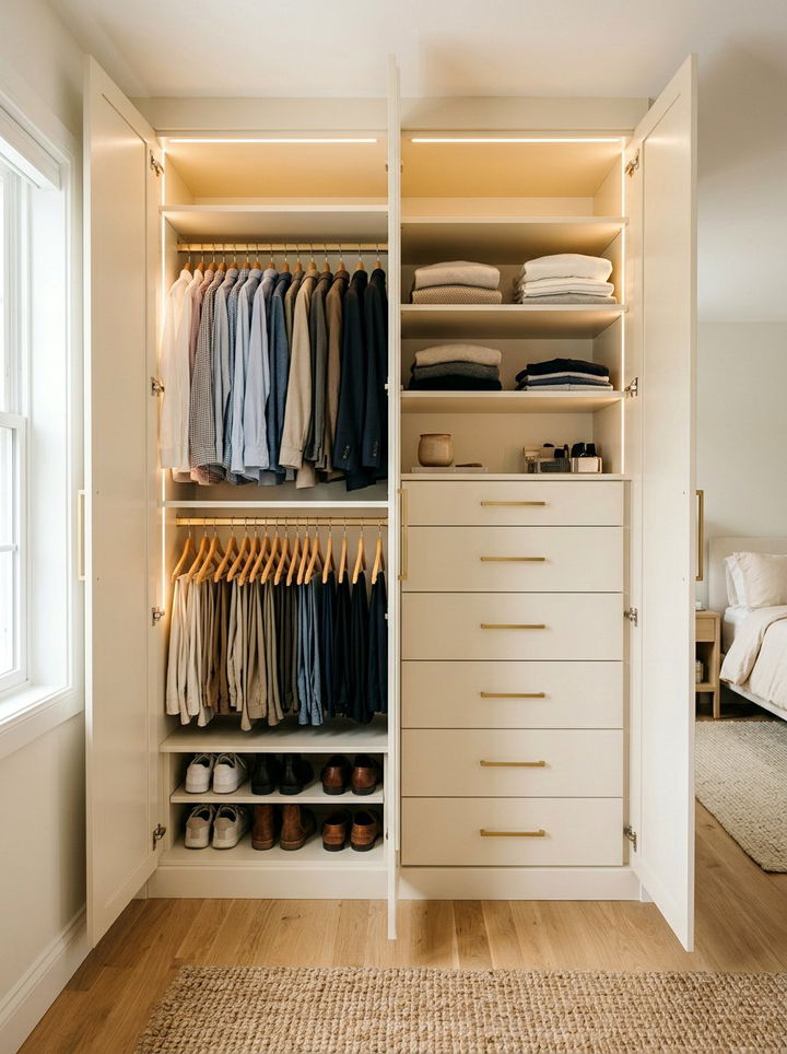 Reach In Closet Built In Drawers - 30 bedroom reach-in closet ideas