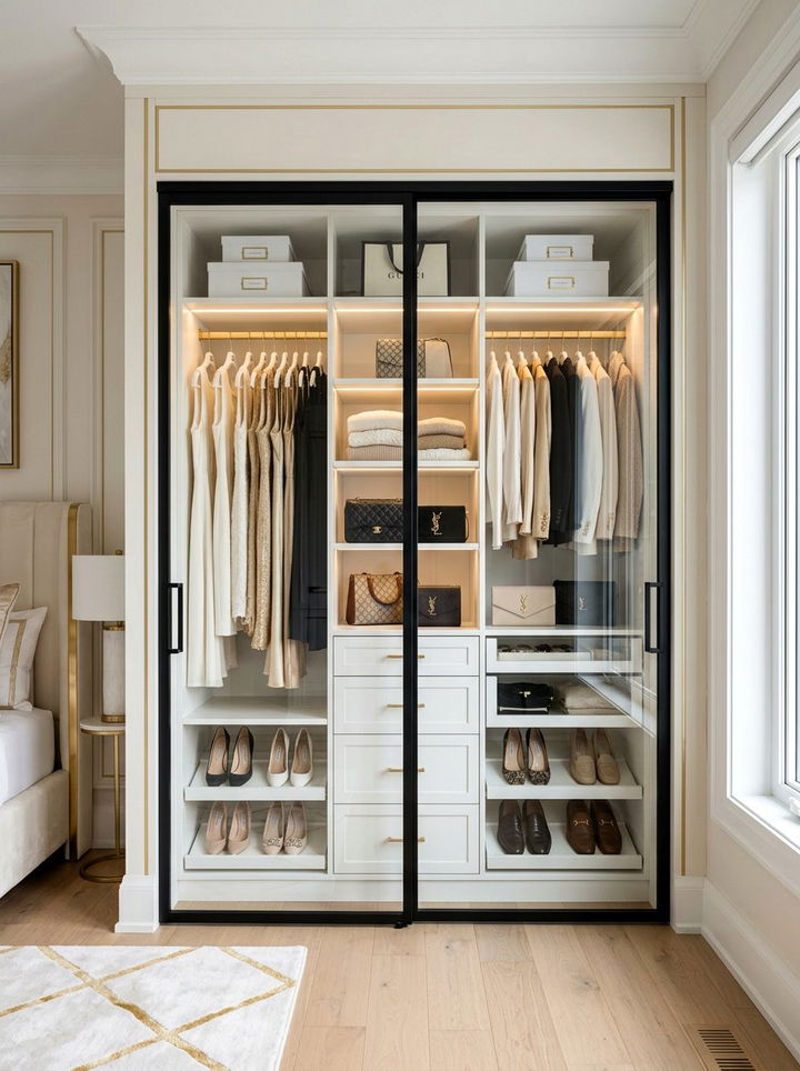 Reach In Closet Glass Doors - 30 bedroom reach-in closet ideas