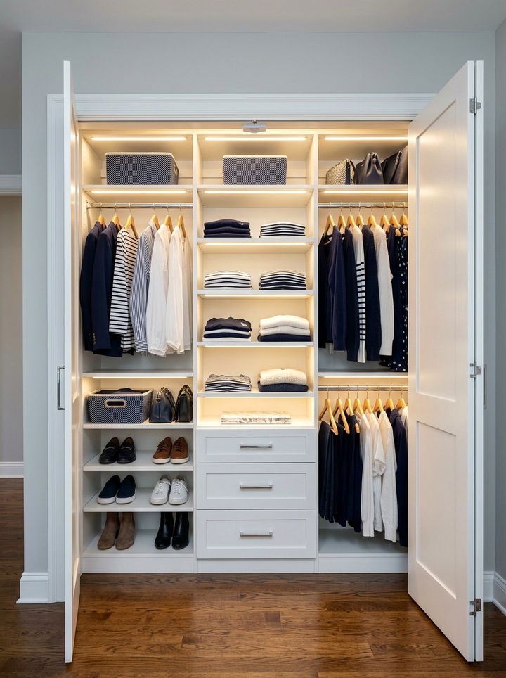 Reach In Closet Lighting System - 30 bedroom reach-in closet ideas