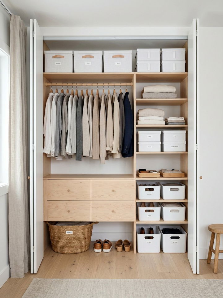 Reach In Closet Scandi Style Decor - 30 bedroom reach-in closet ideas