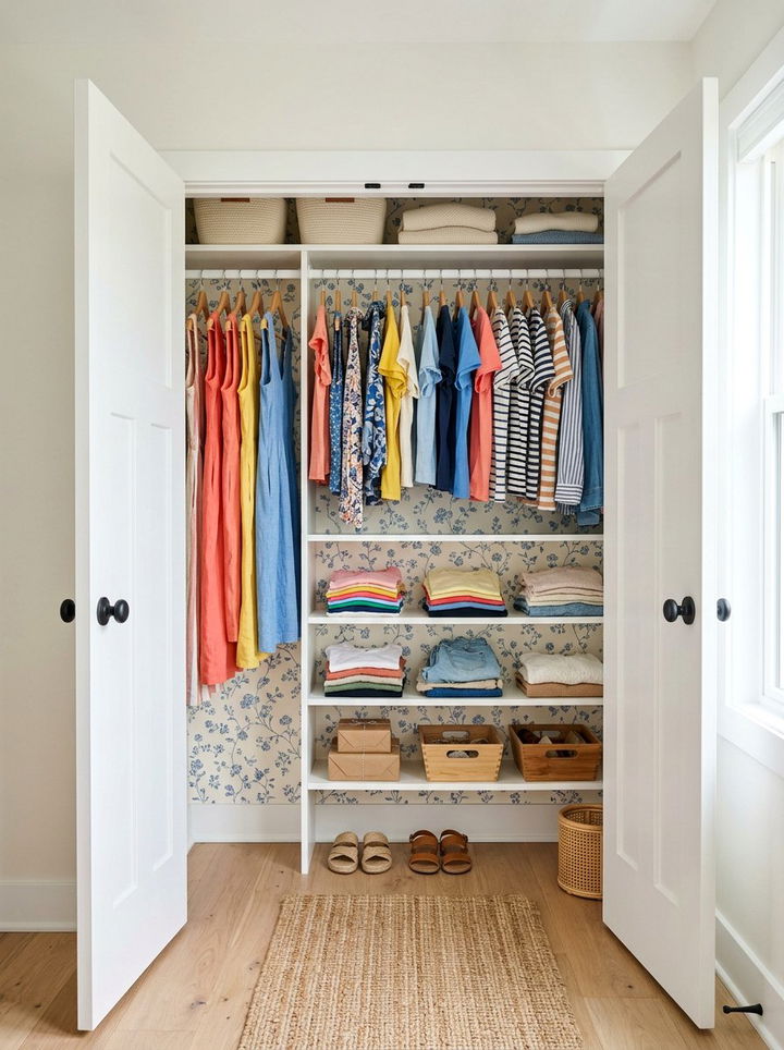 Reach In Closet Wallpaper Backing - 30 bedroom reach-in closet ideas