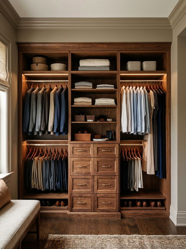 Reach In Closet Wood Finish System - 30 bedroom reach-in closet ideas