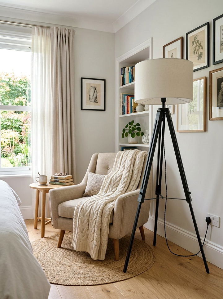 Reading Nook Floor Lamp - 30 bedroom layered lighting ideas