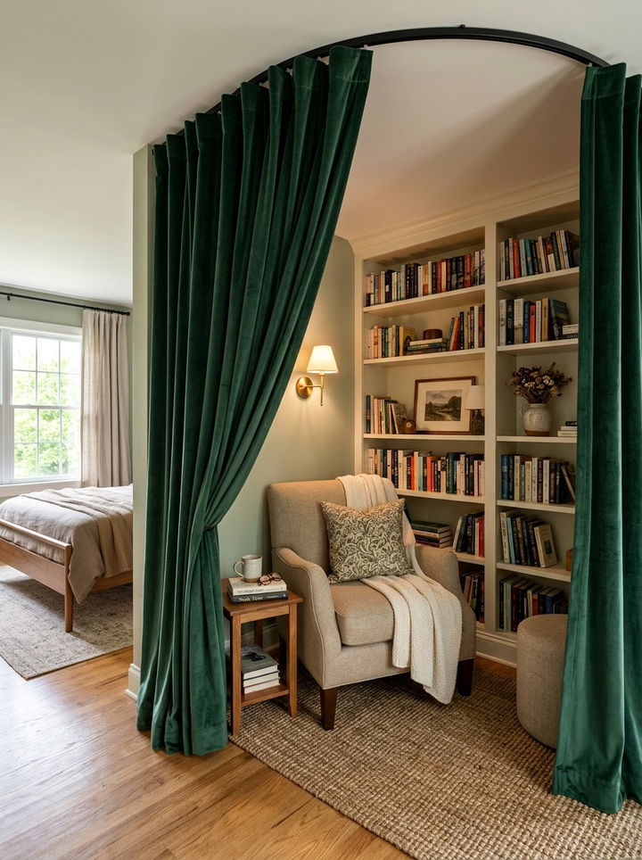 Reading Nook Separation - 30 bedroom curtain dividers