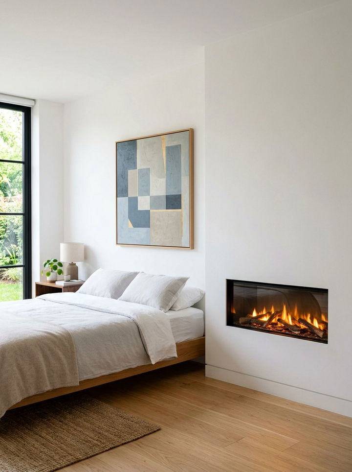 Recessed Electric Fireplace - 30 bedroom electric fireplace ideas