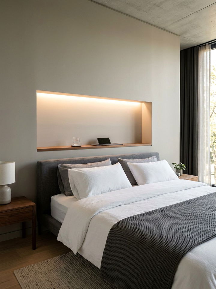 Recessed Wall Niche Bedroom - 30 bedroom wall storage ideas