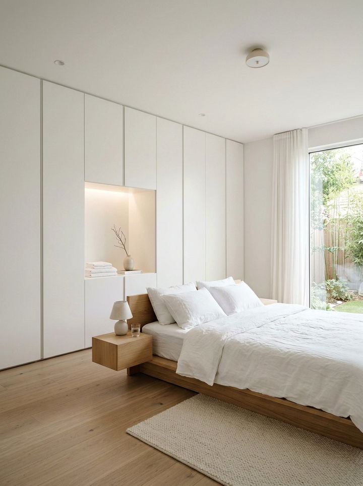 Recessed Wall Storage - 30 bedroom cabinet storage ideas