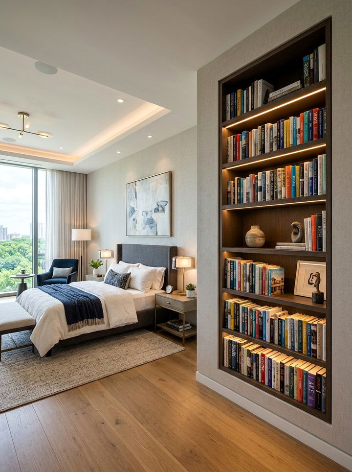 Recessed wall niche - 30 bedroom book displays