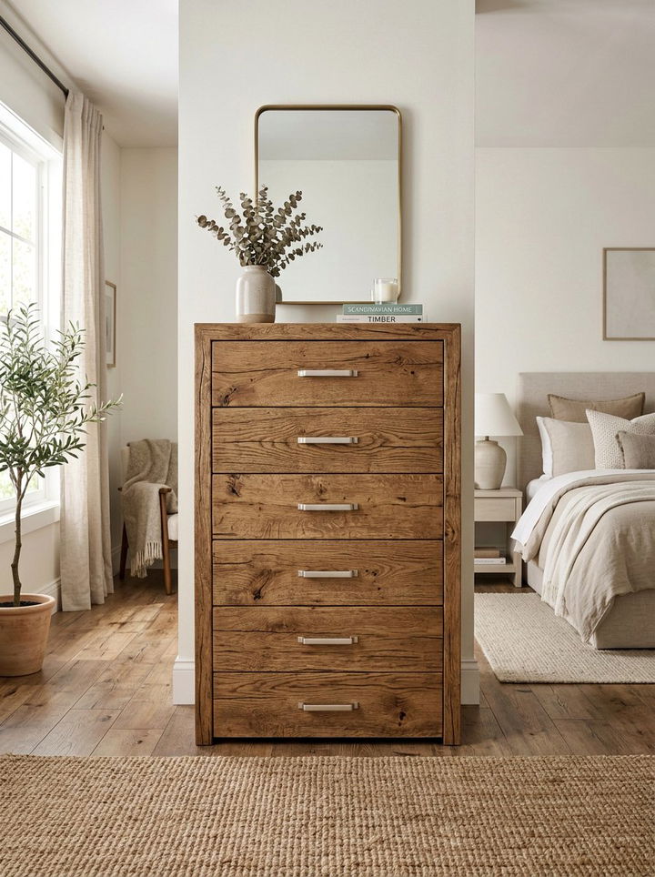 Reclaimed Oak Chest Drawers - 30 bedroom reclaimed wood furniture ideas