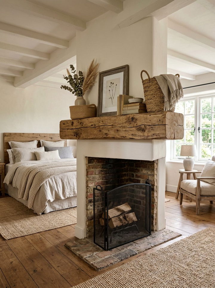 Reclaimed Timber Bedroom Mantel - 30 bedroom fireplace mantels