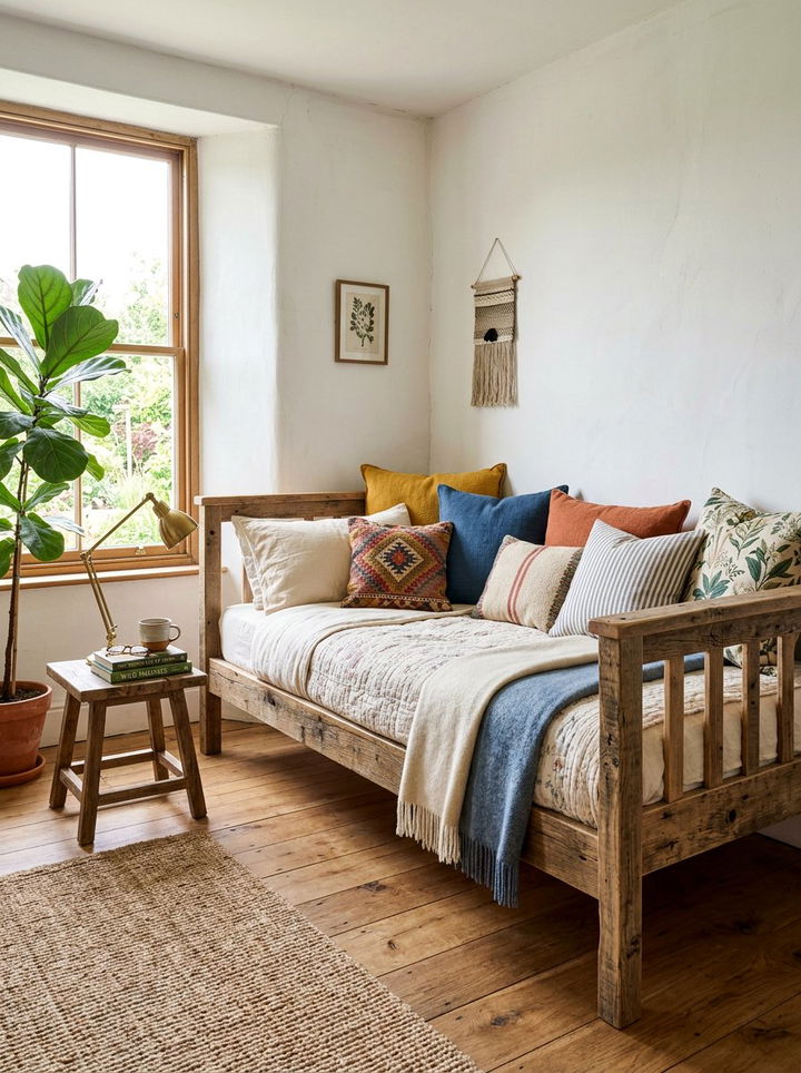 Reclaimed Timber Daybed - 30 bedroom reclaimed wood furniture ideas